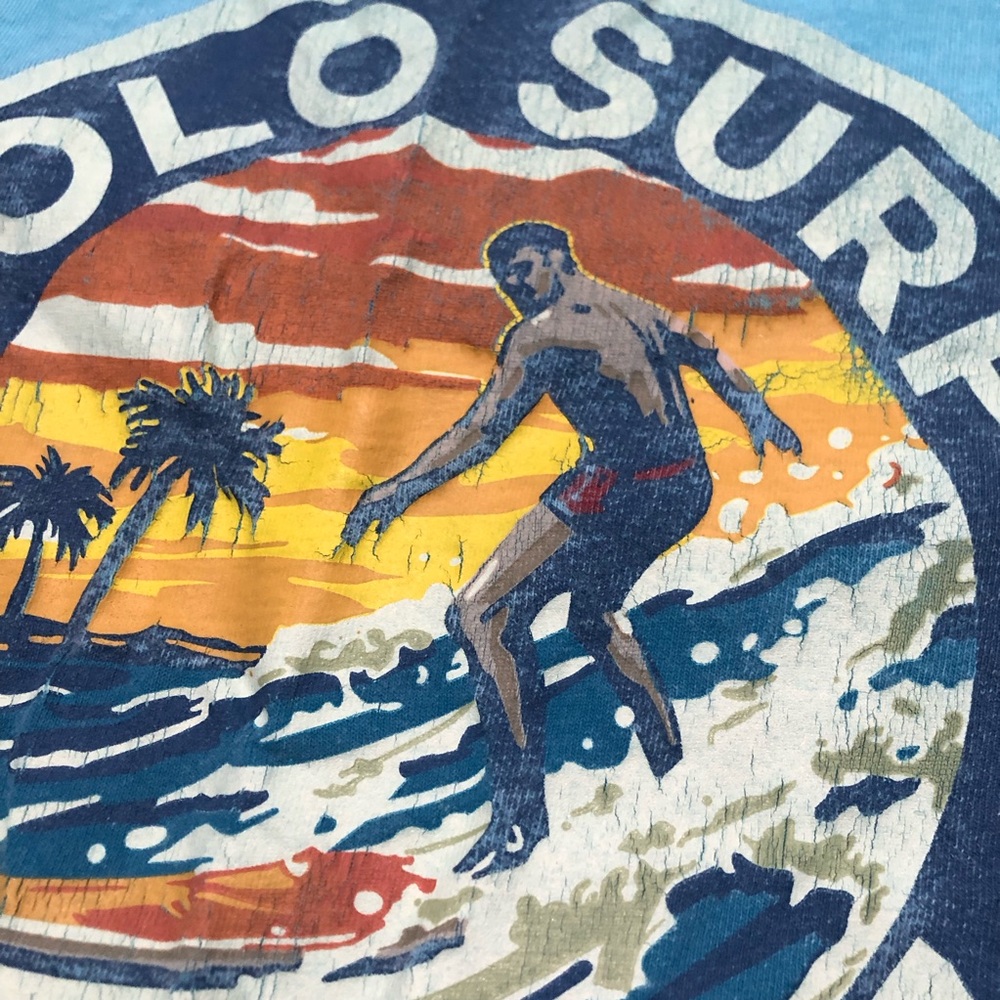 VTG Polo Ralph Lauren "Polo Surf" Sunwashed T-Shirt | EST 1967 | Mens L - Picture 4 of 10